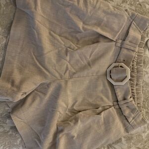 Rachel Zoe High Waist Beige Women's Shorts